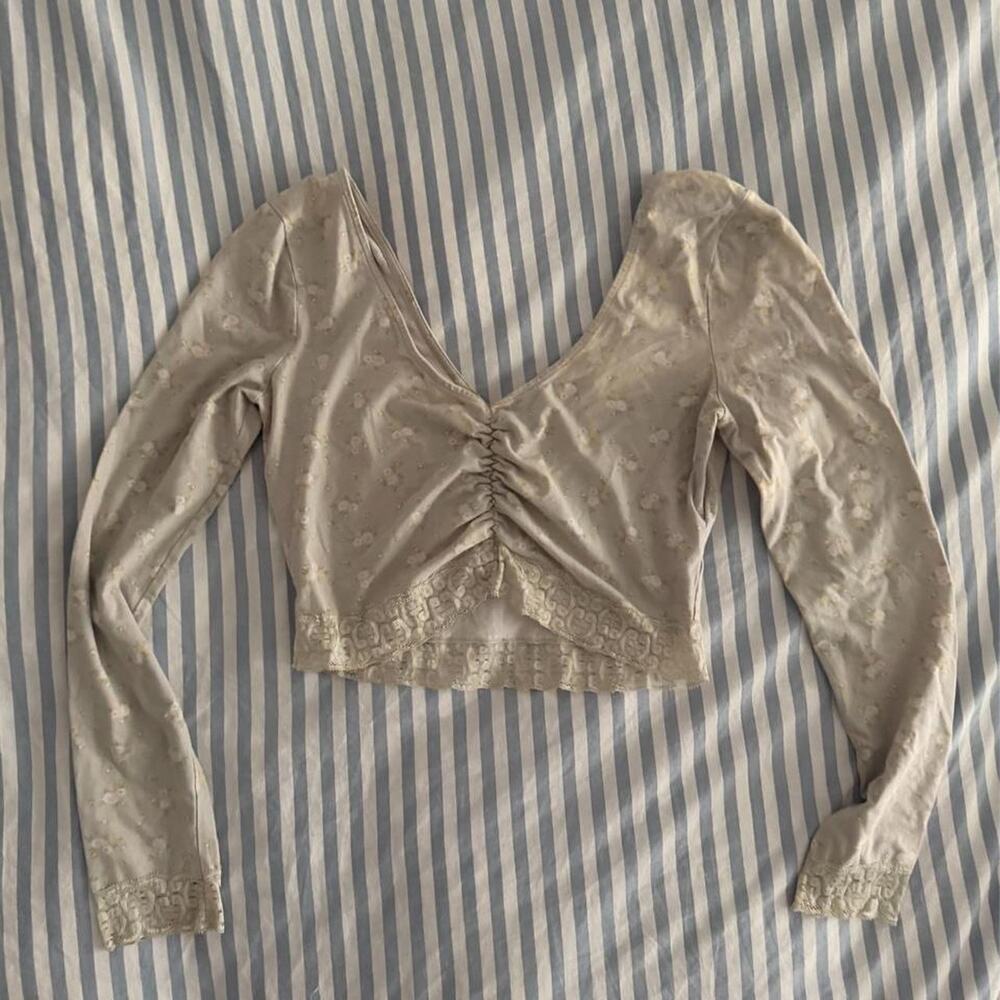 Sage green long sleeve top